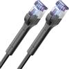 deleyCON 0,5m Cavo Patch CAT7 SLIM - 10 Gbit/s Cavo di rete - Nero | Cavo Ethernet ultrasottile per internet LAN veloce, connettore RJ45, in rame, con supporto PoE, per PS5, PC, router