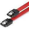 deleyCON 60cm Cavo SATA 3 Nylon 6 Gbit/s Dati SATA III Connessione Serial ATA Collegamento per Mainboard & Disco HDD SSD 2 Connettori S-ATA l Dritti Rosso