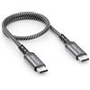 deleyCON 0,30m USB C Ricarica Corto (60W Ricarica Rapida) PD3.0 PPS USB-C a USB-C per iPhone 17 16 15 Pro Max Air Galaxy A16 A56 S26 S25 S24 Pixel iPad Pro MacBook AirPods Tablet Switch PS5