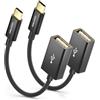 deleyCON 10cm OTG USB‑C a USB‑A (2 Pezzi) - Da Connettore USB‑C Maschio a Porta USB‑A Femmina - Compatibile con iPhone 17/Air/16/15 Pro Max/15 Max, iPad, MacBook Pro/Air, Galaxy S25/S24, PC e Computer