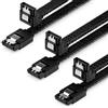 deleyCON 3x 50cm SATA 3 Nylon Cavi Set Cavo Dati 6 Gbit/s Cavo di Collegamento Cavo di Attacco Scheda Madre HDD SSD Disco Rigido 1 Spina S-ATA a 90° Nero