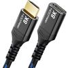 deleyCON 3,0m 8K Prolunga HDMI 2.1 - per TV, Monitor, PS4, PS5, Xbox, Soundbar Dolby Atmos eARC HDR10+ 48Gbps Accoppiatore Adattatore - 8K@60Hz, 4K@120Hz/144Hz, 2K@240Hz