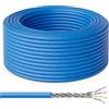 deleyCON 50m Cavo Installazione CAT 8 Rame (CU) Rigido S/FTP PiMF Schermatura 40Gbps 2000MHz AWG22 Rete LAN Ethernet Dati LSZH Senza Alogeni BauPVO B2ca - Blu