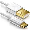 deleyCON 0,5m Cavo USB-C - Cavo di Ricarica Cavo Dati - Nylon + Spina in Metallo - USB C a USB A - Compatibile con Apple Samsung Google Huawei Xiaomi Tablet Laptop PC - Argento