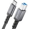 deleyCON 1m Cavo USB 3.0 USB-C a USB-B Cavo Stampante/Dati 5 Gbit/s per Stampanti, Scanner, Hard Disk Esterne, Docking Station, Monitor, Upstream, Nero