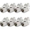 deleyCON 8x Modulo Keystone Jack CAT6a Cavo Patch Cavo di Rete Connettore Schermatura STP Presa di Rete RJ45 Patch Panel Estensione del Supporto Keystone