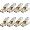 deleyCON 8x CAT 8 Connettore di Rete RJ45 a Sgancio Rapido con Schermatura 40 Gbit/s Spina di Rete per la Posa Rigidi di Cavi Grezzi Connettore RJ45 Ethernet LAN Cavo Patch DSL