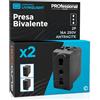 Eurocali Presa Elettrica Italiana 2P+T Bivalente 10/16A 250V Compatibile con BTicino Livinglight Presa di Corrente Bipasso Pluristandard da Muro Frutti Elettrici Colore Antracite - Confezione da 2