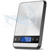 Drcowu Bilancia da Cucina Digitale 15kg/1g, Funzione Hold e Conta Pezzi | Bilancia pesa alimenti digitale con timer regolabile e display LCD grande, ideale per pasta madre e dolci, acciaio inox