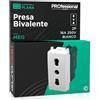 Eurocali Presa Elettrica Italiana 2P+T Bivalente 10/16A 250V Compatibile con Vimar Plana Presa di Corrente Bipasso Pluristandard da Muro Frutti Elettrici Colore Bianco