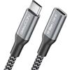 deleyCON 0,5m Prolunga USB-C 100W 10 Gbps Corta (USB 3.2 Gen2) PD 3.0 Ricarica Dati 4K@60Hz per iPhone 17 16 15 Pro Max Air Galaxy A16 A26 A56 S26 S25 S24 iPad SSD HDD MacBook PS5