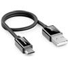 deleyCON 0,30m Corto Cavo di Ricarica e Dati Micro USB - Compatibile con Smartphone Android, Tablet, Lettori MP3, Fotocamere e Molto Altro - Nero