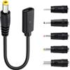 Wigearss Cavo di Alimentazione da USB C Femmina a DC 5V, Adattatore di Alimentazione, Cavo di Ricarica USB-C con 5 Connettori 5.5x2.5mm, 4.0x1.7mm, 3.5x1.35mm, 3.0x1.0mm, 2.5x0.7mm