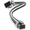deleyCON 6 Pin PCI Express Scheda Grafica GPU Cavo di Alimentazione Cavo di Estensione 30 cm - 18 AWG PSU PC Computer Nylon Cavi di Corrente Spina a Presa - Nero Bianco