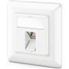 deleyCON 1x Presa di Rete CAT6a da Incasso con RJ45 Keystone - 10 Gbps, STP Schermata - Presa Dati per Patchcord, Cablaggio di Rete ed Ethernet da Installazione, Gigabit LAN - Bianco