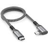 deleyCON 0,30m Cavo USB-C 100W 10 Gbps Corto Angolato 90 Grad (USB 3.2 Gen2) PD 3.0 Ricarica Dati 4K@60Hz per iPhone 17 16 15 Galaxy A16 A26 A56 S26 S25 S24 iPad SSD HDD MacBook PS5