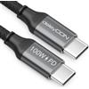 deleyCON 2m USB-C (USB 3.2 Gen2 10Gbit/s & 100W) Dati Ricarica 4K@60Hz per Caricatore iPhone 17 16 15 Pro Max Air AirPods Watch Galaxy S26 S25 S24 iPad MacBook Tablet Switch PS5 SSD