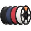 ELEGOO PLA Matte Filamento Nero Bianco Rosso Rubino Blu Marino 4KG 1,75 mm | Bobina 1kg, Per la maggior parte delle Stampanti 3D FDM