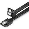 deleyCON 30cm Cavo SATA 3 Nylon 6 Gbit/s Dati SATA III Connessione Serial ATA Collegamento per Mainboard & Disco HDD SSD 1 Connettore S-ATA l 90° Angolato Nero