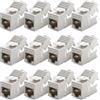 deleyCON 12x Modulo Keystone RJ45 Senza Utensili (10 Gbit/s, 500 MHz) LSA Completamente Schermato STP - Presa LAN per Cavi Patch Ethernet CAT8 CAT7 CAT6 CAT5, per Scatola a Muro e Patch Panel