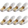 deleyCON 8x CAT 6a Connettore di Rete RJ45 a Sgancio Rapido con Schermatura 10 Gbit/s Spina di Rete per la Posa Rigidi di Cavi Grezzi Connettore RJ45 Ethernet LAN Cavo Patch DSL