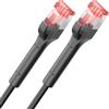 deleyCON 0,25m Cavo Patch CAT6a SLIM (10 Gbit/s, Rame) Cavo di Rete Gigabit Ethernet RJ45 POE CAT 6 LAN per Patchpanel PC PS5 Router Modem TV Switch Laptop Nero