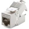 deleyCON 1x CAT 8 Modulo Jack Keystone Cavo Patch Cavo di Rete Ottimale per CAT8 CAT7 CAT7a Cavo di Installazione Connettore Schermatura STP Jack RJ45 Rete Pannello Patch Staffa Keystone Estensione