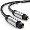 deleyCON 2m Cavo Toslink Audio Digitale Ottico con Connettori Metallo & Guaina Nylon - SPDIF Fibra Ottica