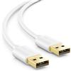 deleyCON 3,0m Cavo USB 2.0 A Maschio a A Maschio - Cavo Dati ad Alta Velocità - Trasmissione Rapida e Sicura - Contatti USB Precisi e Stabili - Retrocompatibile, Bianco
