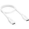 deleyCON 0,30m USB C PD3.0 (100W Ricarica Rapida) Corto per iPhone 17 16 15 Pro Max Air Galaxy S26 S25 S24 S23 S22 Pixel iPad Pro MacBook Air Tablet Switch PS5 - Bianco