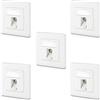 deleyCON 5x Presa di Rete CAT8 da Incasso con RJ45 Keystone - 40 Gbps, STP Schermata - Presa Dati per Cavo Patch, Cavi di Rete, Cavi Ethernet da Installazione, Gigabit LAN - Bianco