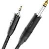 deleyCON 3,0m Cavo Jack 6,35mm Mono a 3,5mm Stereo AUX - Qualità Studio - in puro Rame OFC (AWG24) - per Chitarra Elettrica Basso Amplificatore Mixer Tastiera