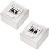 deleyCON 2x CAT 6a Universale Presa di Rete - 2x Porta RJ45 - Schermato - Superficie o Filo - 10 Gigabit Ethernet Rete - EIA/TIA 568A&B - Bianco