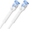 deleyCON 2m Cavo Patch CAT8 SLIM - 40 Gbit/s Cavo di rete - Bianco | Cavo Ethernet ultrasottile per internet LAN veloce, connettore RJ45, in rame, con supporto PoE, per PS5, PC, router, TV