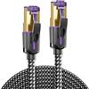 deleyCON 2m Cavo Patch CAT7 Nylon RJ45 10 Gbit/s S/FTP POE - Nero | Cavo di rete Gigabit, cavo Ethernet, rame, connettore RJ45, CAT 7 LAN, per PC, PS5, router, modem, TV, switch, laptop