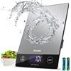 Drcowu Bilancia da Cucina Digitale 10kg, Funzione Tara, Precisione 1g | Bilancia da cucina in acciaio inox, impermeabile, display LCD retroilluminato, 6 unità di misura, facile da pulire