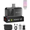 HIKMICRO Mini2 V2 Termocamera, iOS/Android, 256x192 IR | 512x384 SuperIR, USB-C/Lightning, 25Hz, Telefono/Tablet/PC, Casa & HVAC & Elettrico