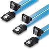 deleyCON 3x 50cm Cavo SATA III S-ATA 3 Dati per SSD HDD Disco 6 GBit/s Cavo Collegamento Connessione - 1x Connettore Dritto 1x 90° L-Type - Blu