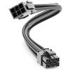 deleyCON 6 Pin PCI Express Scheda Grafica GPU Cavo di Alimentazione Cavo di Estensione 30 cm - 18 AWG PSU PC Computer Nylon Cavi di Corrente Spina a Presa - Nero Grigio