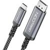 deleyCON 1m Cavo USB-C a DisplayPort (4K@60Hz, 2K@165Hz) - per Monitor DisplayPort - MST, Thunderbolt 3/4, per iPhone 17,16,15, Notebook, MacBook, iPad Pro/Air, Galaxy S26 S25 S24
