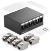 deleyCON Patch Panel 6 Porte Set Sezionatore 1RU + 6 Moduli Keystone Jack RJ45 STP CAT6a Compatibile con Cavo di Installazione CAT5 CAT6 CAT6a CAT7 Cavo di Rete Ethernet LAN DSL - Nero