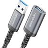 deleyCON 2m Prolunga USB 5 Gbps (A-Maschio su A-Femmina) - Connettori in Alluminio e Cavo in Nylon - USB 3.0/3.2 Gen1 - per Tastiera, Mouse, Stampanti, Scanner, Fotocamere e Hard Disk Esterni