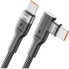 deleyCON 1,5m Cavo USB‑C 100W Angolato a 90° - C a C - Cavo Inclinato per iPhone 17/16/15 Pro Max/Air, Galaxy A16/A56/S25/S24/S23, Pixel, iPad Pro, MacBook, AirPods, Tablet, PS5