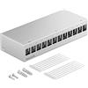 deleyCON 12 porte Patch Panel House 1U per moduli chiave 14,9 mm x 17 mm con moduli chiave ad esempio RJ45 spina coassiale spina BNC F spina antenna RJ-11 RCA Presa USB Toslink PS2 HDMI - Grigio