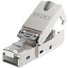 deleyCON 1x Connettore di Rete CAT 6a RJ45 con Connessione LSA per Cavi di Installazione Rigidi Schermati 10 Gbit/S Cavo LAN Connettore per Cavo di Rete CAT6a Alloggiamento in Metallo