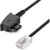 deleyCON 0,5m Cavo Router TAE-F su RJ45 (8P2C) Cavi di Collegamento Compatibile con DSL ADSL VDSL Fritzbox Internet Router Alla Presa Telefonica TAE Nero
