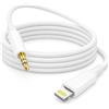 Poutek Cavo AUX per iPhone 1.2M 【Certificato MFi】Cavo AUX Lightning to Jack 3.5mm | Cavo AUX Lightning per Autoradio/Cuffie/Altoparlanti, Compatibile con 14/14 Pro/14Pro Max/13/13 Pro/12/12 Pro/11/XR/X/8/7