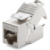deleyCON 1x Modulo Keystone Jack CAT6a Cavo Patch Cavo di Rete Connettore Schermatura STP Presa di Rete RJ45 Patch Panel Estensione del Supporto Keystone