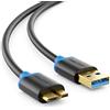 deleyCON 1,5m Cavo Micro USB 3.0 - Cavo Dati fino a 5 Gbit/s - Cavi di Ricarica per Telefoni, Smartphone, Tablet e Hard Disk Esterni - USB‑A Maschio a Micro‑B Maschio Nero