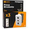 Eurocali Presa Elettrica Italiana 2P+T Bivalente 10/16A 250V Compatibile con BTicino Matix Presa di Corrente Bipasso Pluristandard da Muro Frutti Elettrici Colore Bianco - Confezione da 3